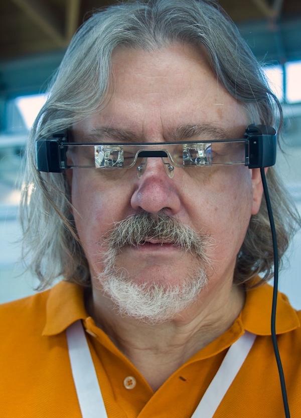 professional wearing smart glasses