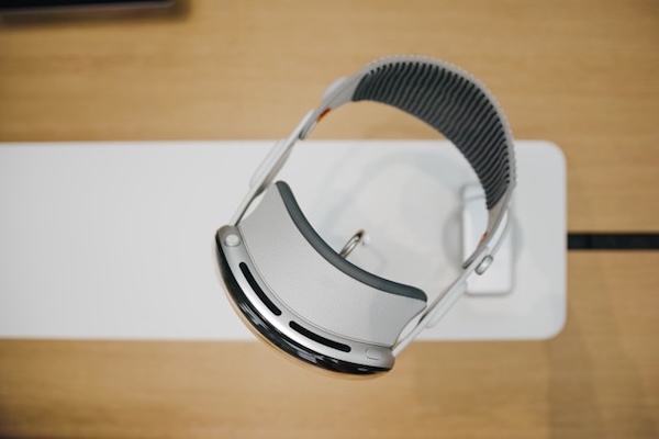 Apple Vision Pro headset viewed from above