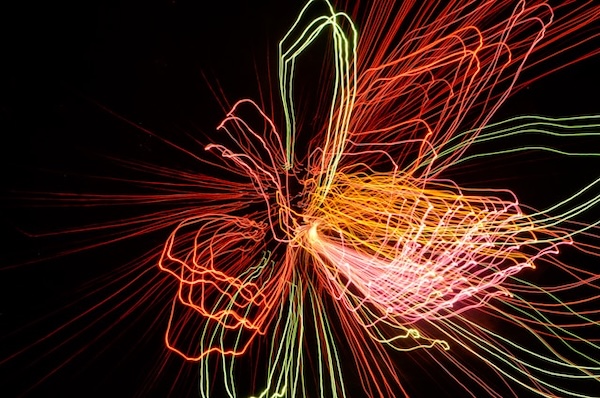 multicolored waves of light